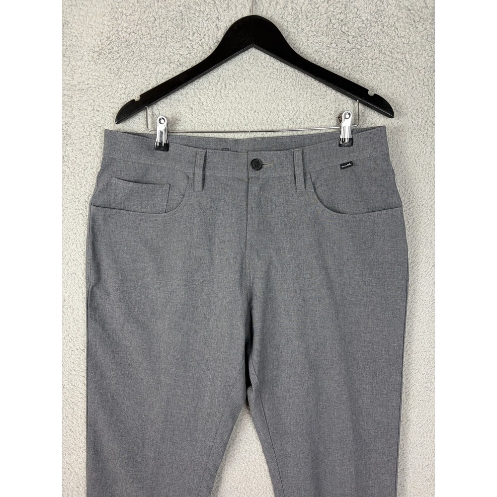 TravisMathew Mens 34x30 Gray Regular Fit Stretch Chino Golf Performance Pants